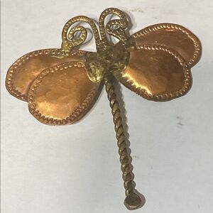 Copper & brass dragon fly pin brooch jewelry